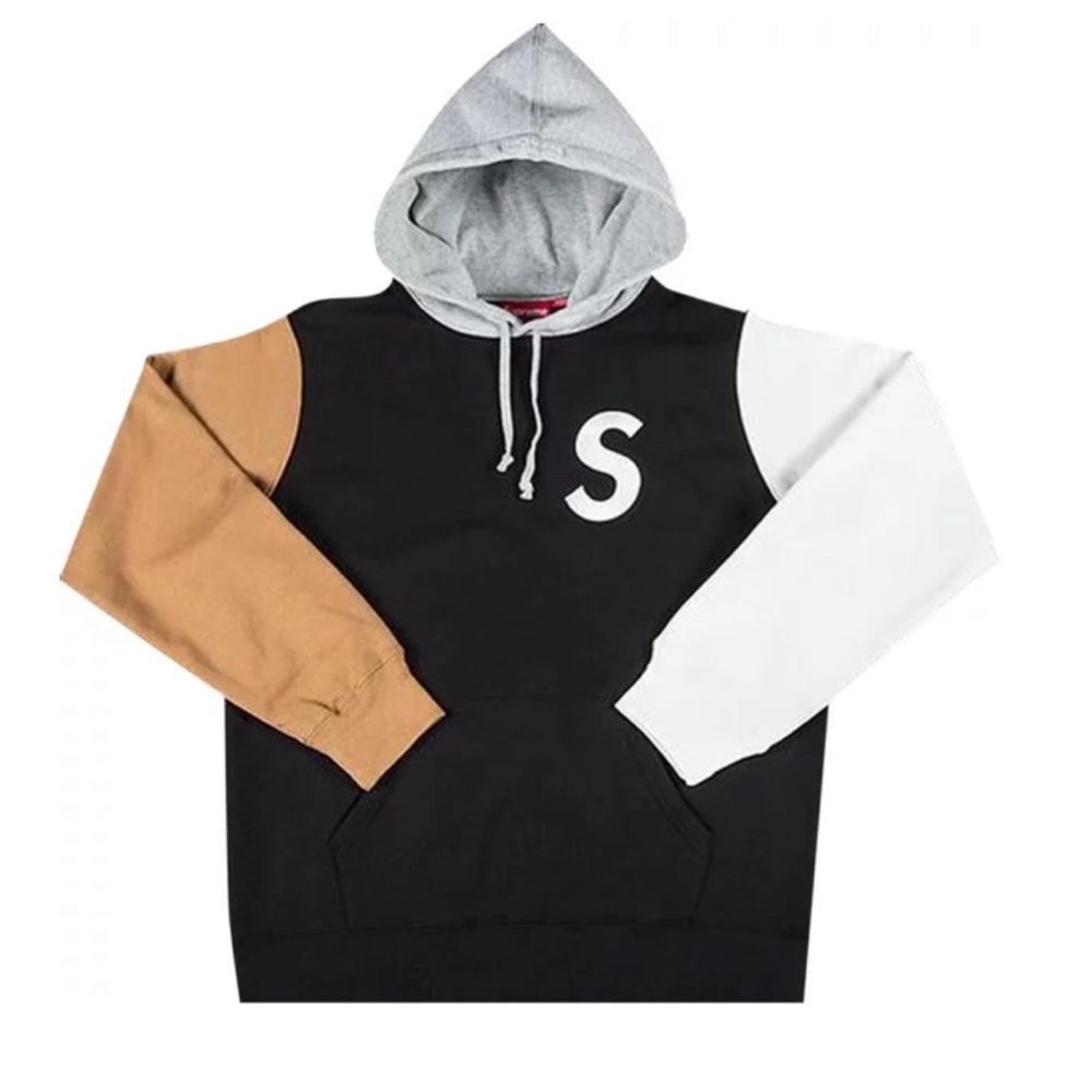 Supreme color blocked S logo SS19 hoodie